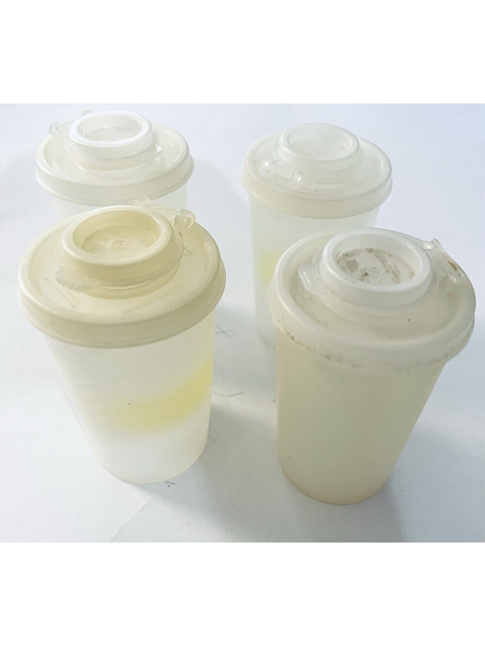 VTG Tupperware Millionaire Line Spice Shakers Lot 4 Flip Top White USA